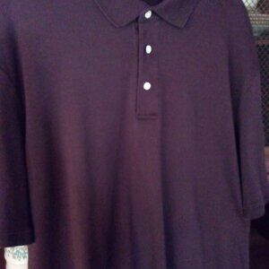 Lands end burgundy pima short sleeve polo shirt
